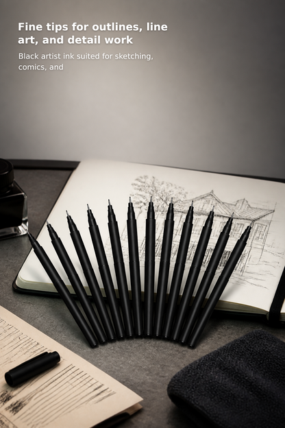 12-Piece Micro Fine Line Art Pen Set
