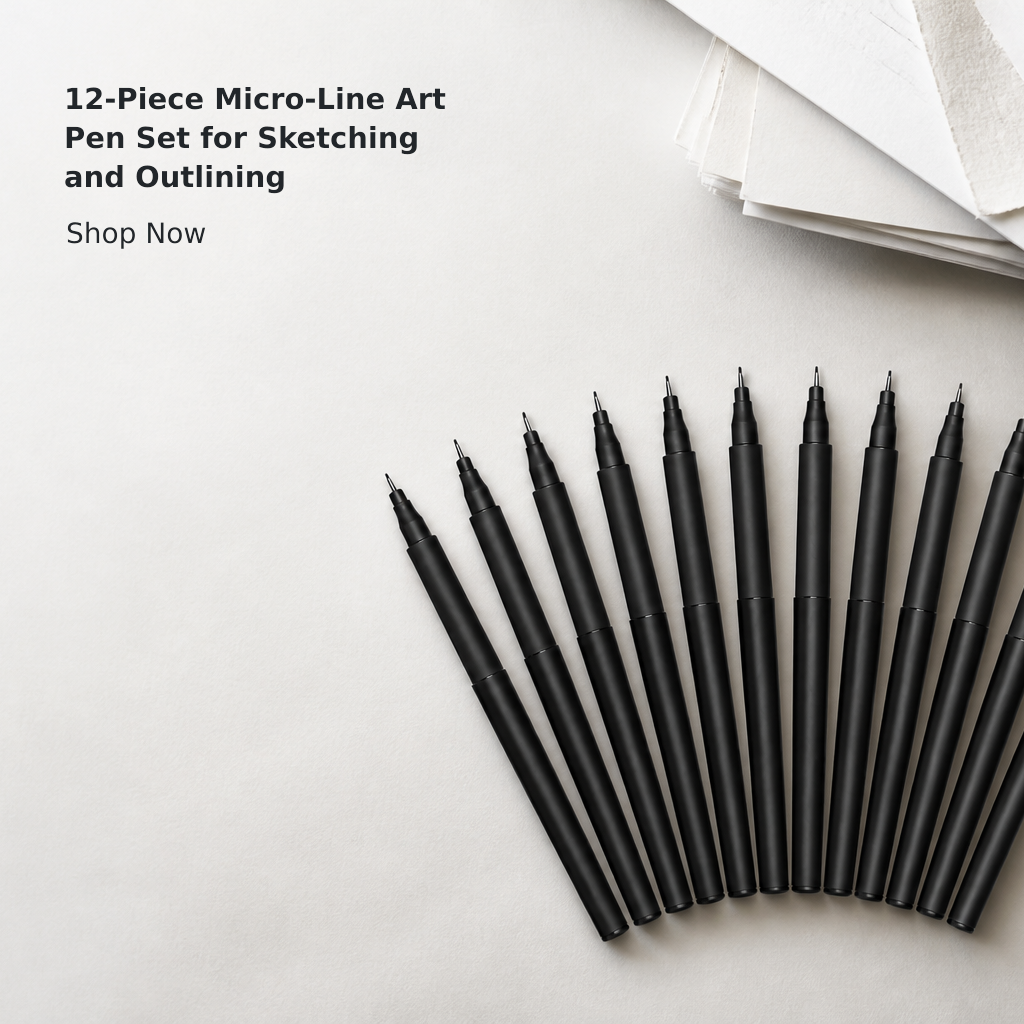 12-Piece Micro Fine Line Art Pen Set
