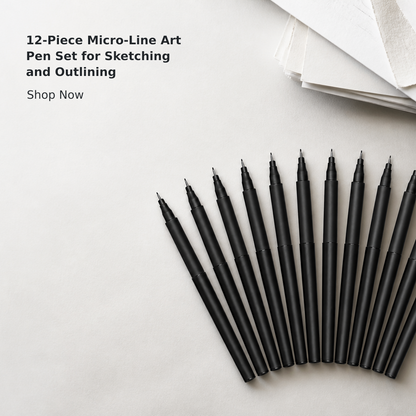 12-Piece Micro Fine Line Art Pen Set