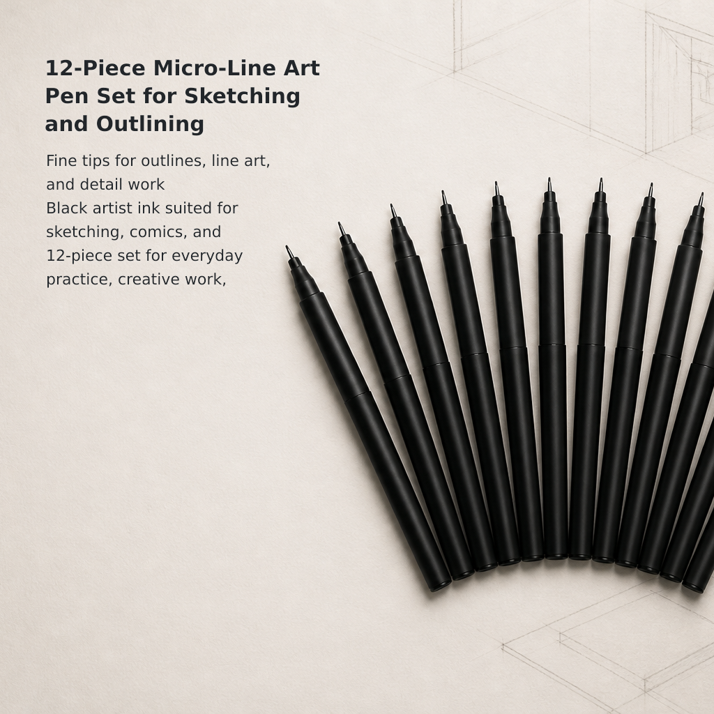 12-Piece Micro Fine Line Art Pen Set
